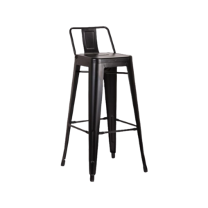 Tolix Metal Bar Stool with Backrest – 75cm | Classic Xavier Pauchard Design Replica